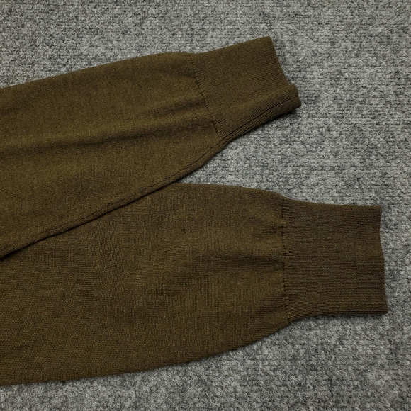 Orvis Merino Wool Sweater Mens Small Quarter Zip Pullover Mock Neck Olive Green - Picture 7 of 8